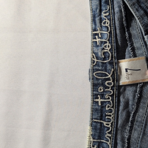 Industrial Cotton Jeans Size 7 Flare Embroidered Pocket - Picture 7 of 12